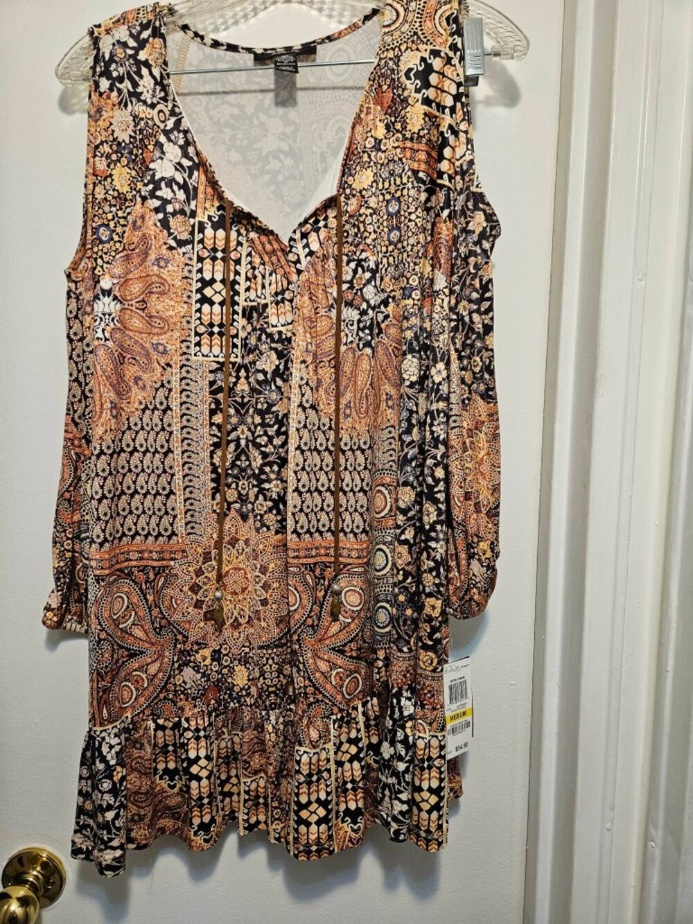 Style & Co Cold-Shoulder Tunic Top Sz M